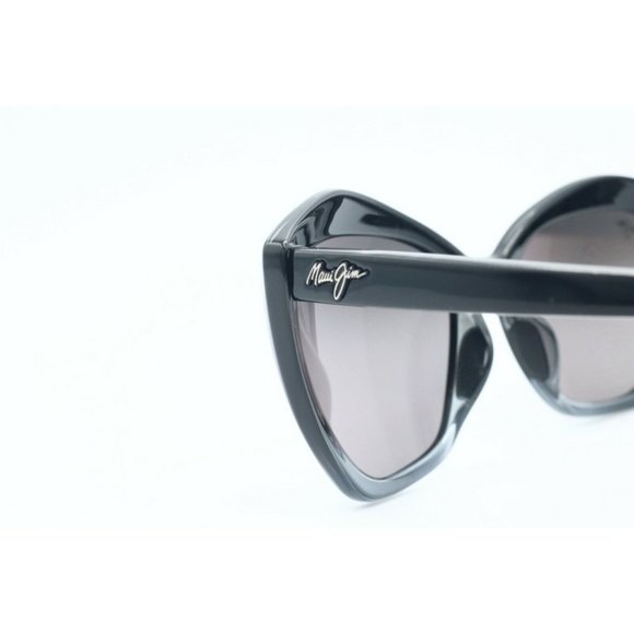 Maui Jim Lotus MJ 827-02J Cat Eye Black Sunglasses Gray Polarized Lens 56mm (B) main image 4